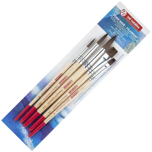 Zestaw pędzli okrągłych i płaskich Talens - 5 sztuk #1