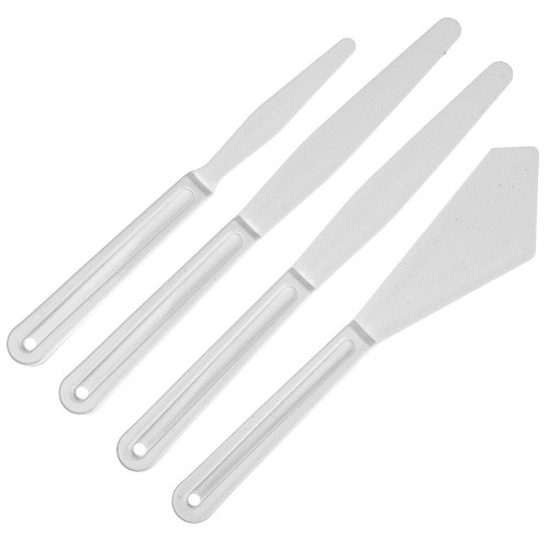 Zestaw szpachelek białych plastikowych - 4 sztuki #1