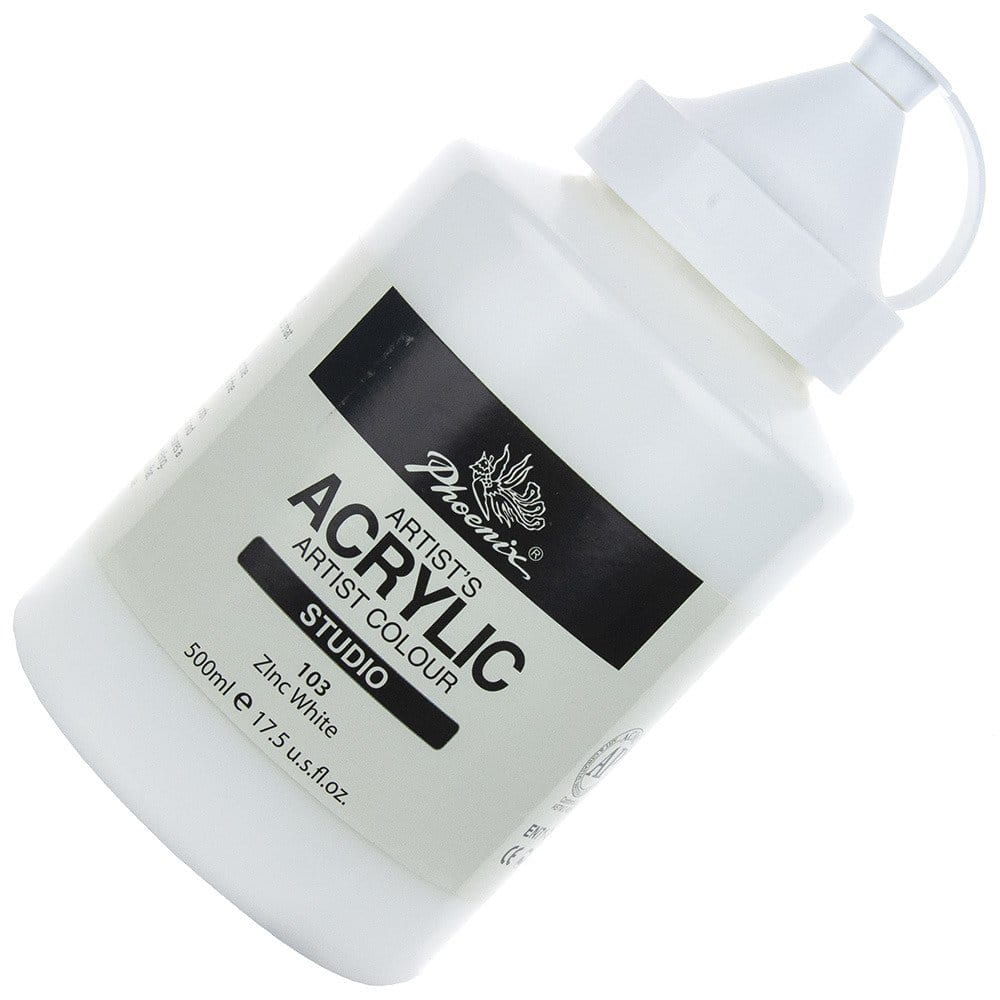 Farba akrylowa Phoenix 500ml - 103 Zinc White - biel cynkowa #1