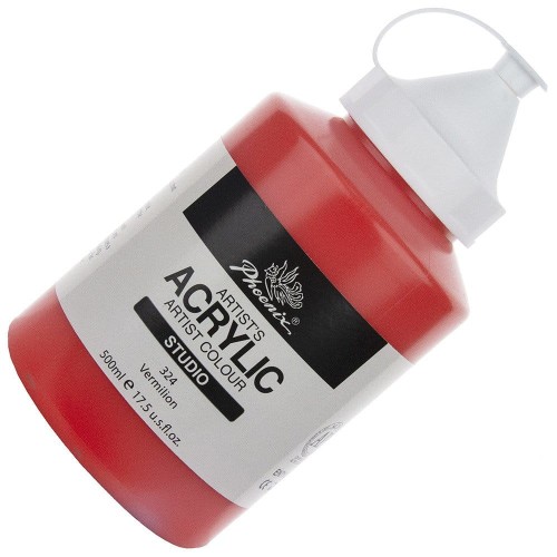 Farba akrylowa Phoenix 500ml - 324 Vermilion - czerwona #1