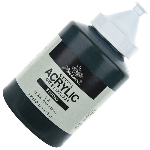 Farba akrylowa Phoenix 500ml - 512 Hookers Green Deep - ciemnozielona #1