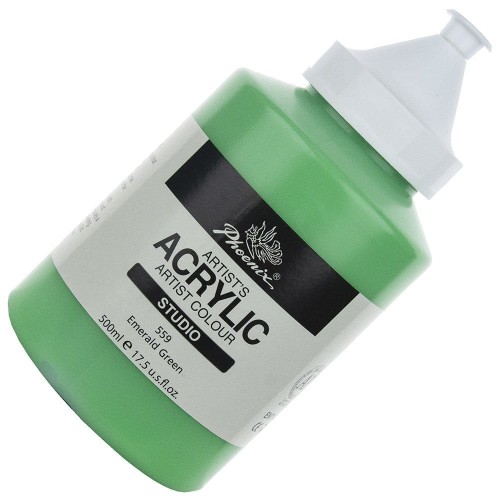 Farba akrylowa Phoenix 500ml - 559 Emerald Green - zielona #1