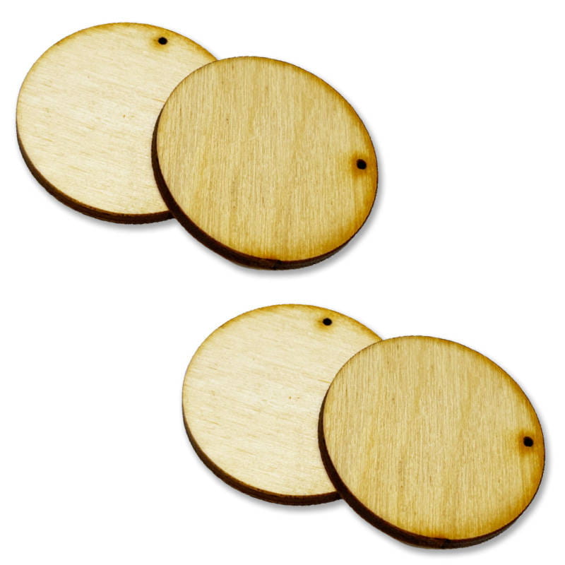 Drewniane koło zawieszka kolczyki 4 szt. 2,5cm Decor #1