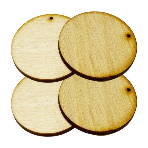 Drewniane koło zawieszka kolczyki 4 szt. 2,5cm Decor #2