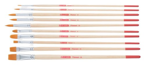 Zestaw pędzli okrągłych, koci język i płaskich Talens - 10 sztuk #1