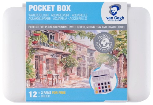 Zestaw akwareli Van Gogh 15szt. + pędzel + paleta do mieszania #1