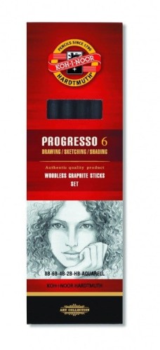 Zestaw ołówków Progresso 6szt. + Aquarell Koh-i-Noor #1