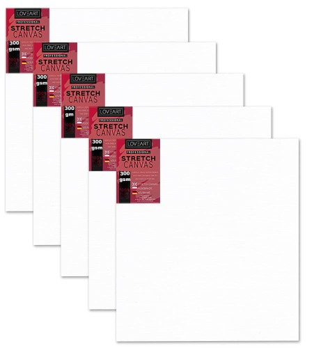 Podobrazia bawełniane LOVEART 18x24 cm - 300g/m² - 5 sztuk #1