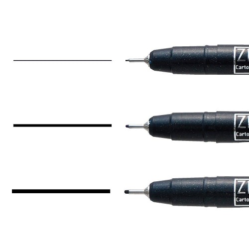 Zestaw 3szt. czarnych cienkopisów Mangaka - 3 rozmiary #2