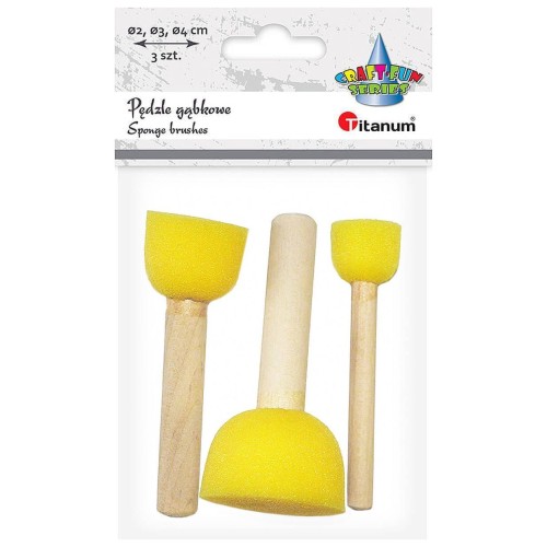 Pędzle gąbkowe okrągłe 3szt. Zestaw Decoupage #2