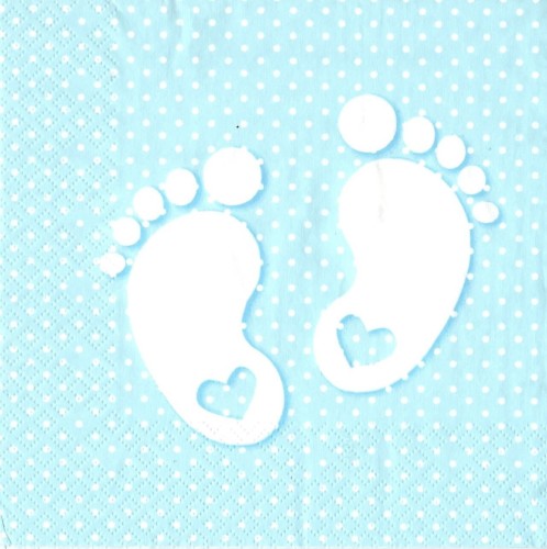 Serwetka 33x33cm - Little feet blue #1