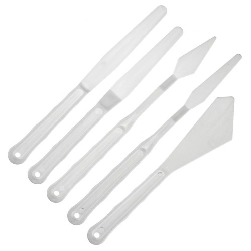 Zestaw szpachelek białych plastikowych - 5 sztuk #1