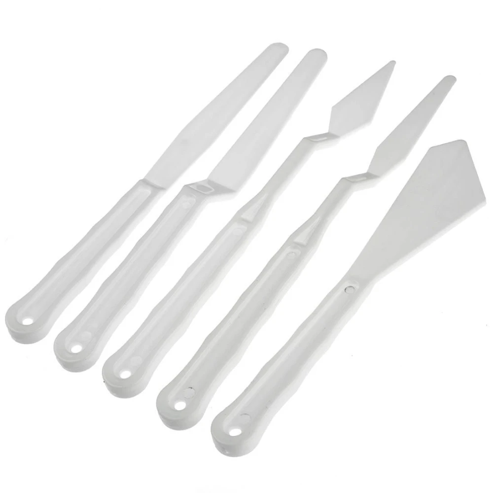 Zestaw szpachelek białych plastikowych - 5 sztuk #2
