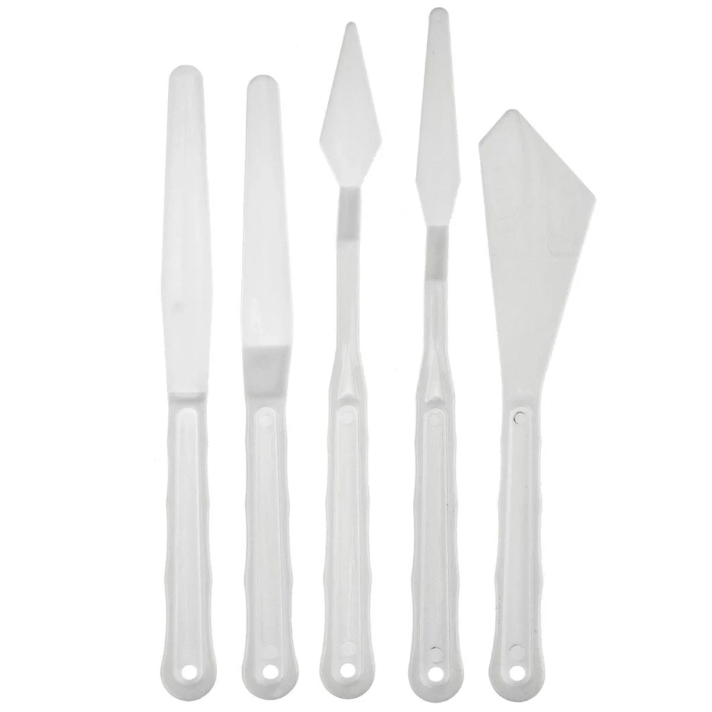 Zestaw szpachelek białych plastikowych - 5 sztuk #3