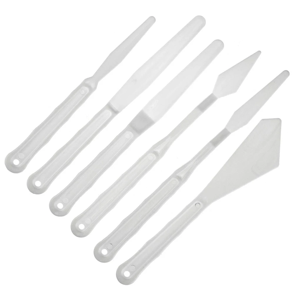 Zestaw szpachelek białych plastikowych - 6 sztuk #1