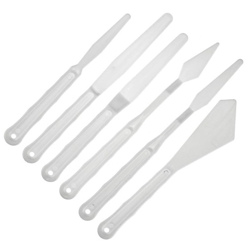 Zestaw szpachelek białych plastikowych - 6 sztuk #1