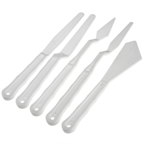 Zestaw szpachelek białych plastikowych - 6 sztuk #2