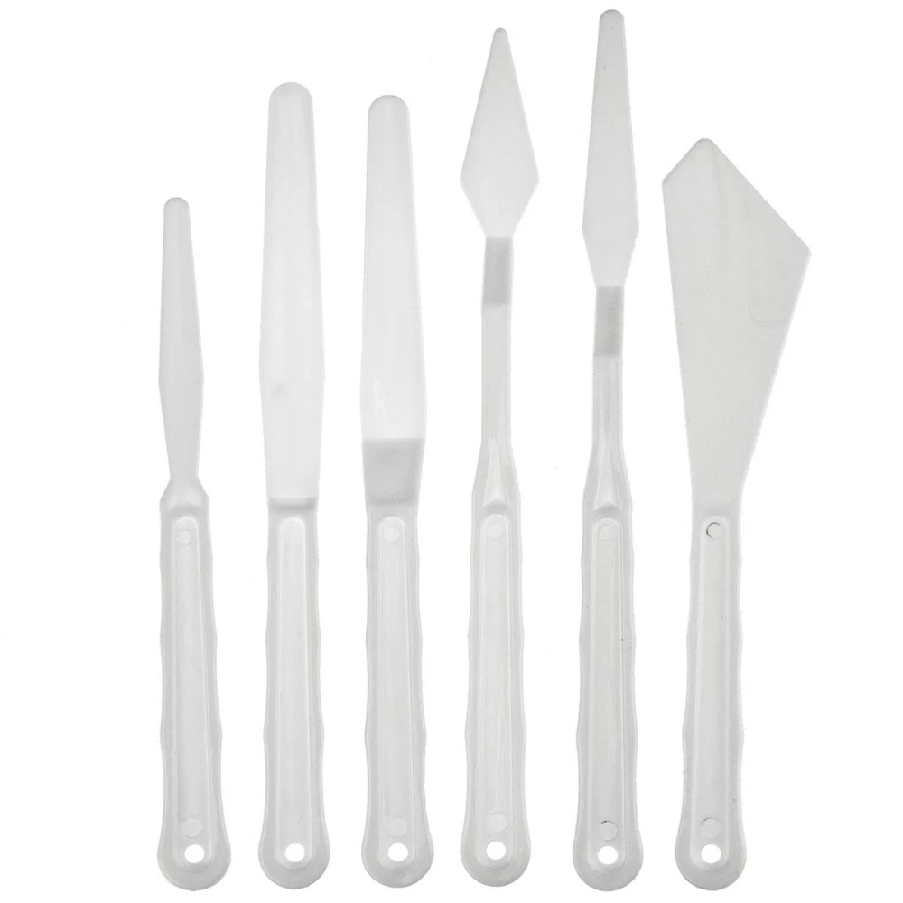 Zestaw szpachelek białych plastikowych - 6 sztuk #3