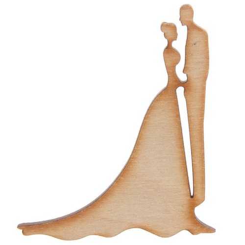 Młoda para drewniana ze sklejki 6,5x5,5cm Decor #1