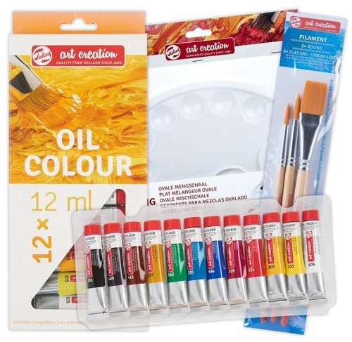 Farby olejne Talens ArtCreation zestaw 12 x12 ml + pędzle + paletka #1