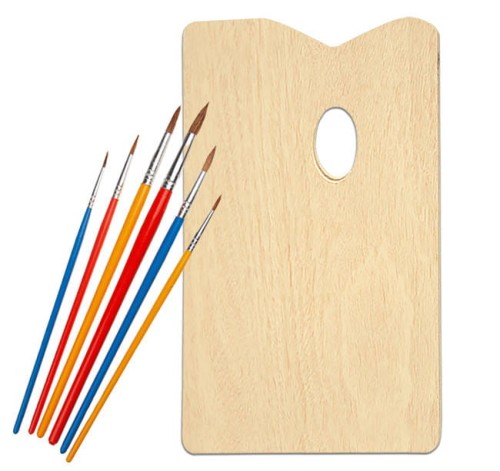 Zestaw - komplet 6 pędzli nylonowych i paletka #1