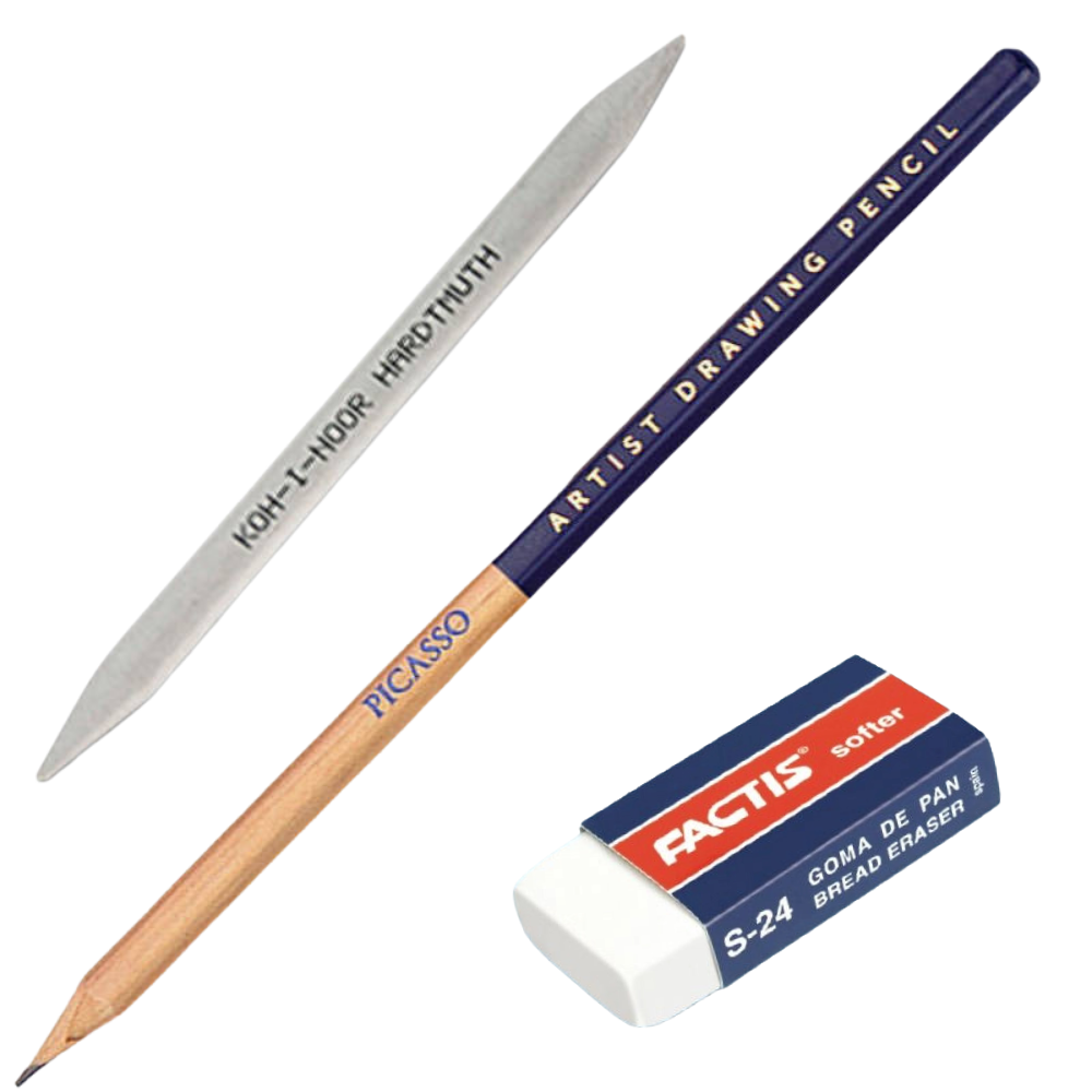 Zestaw rysunkowy - Pastele suche 12szt, Blok, Wiszer #3