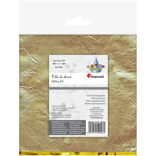 Folia do złoceń w arkuszach 14x14cm 10szt - złota #1