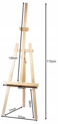 Sztaluga malarska drewniana 175 cm - Duża plenerowa #2