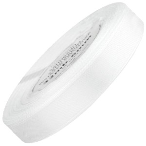 Wstążka satynowa biała 12mm - 32mb #1