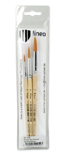 Zestaw pędzli okrągłych Lineo Toray - 3 sztuki (roz. 4, 8, 12) #1
