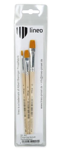 Zestaw pędzli płaskich Lineo Toray - 3 sztuki (roz. 4, 8, 12) #1