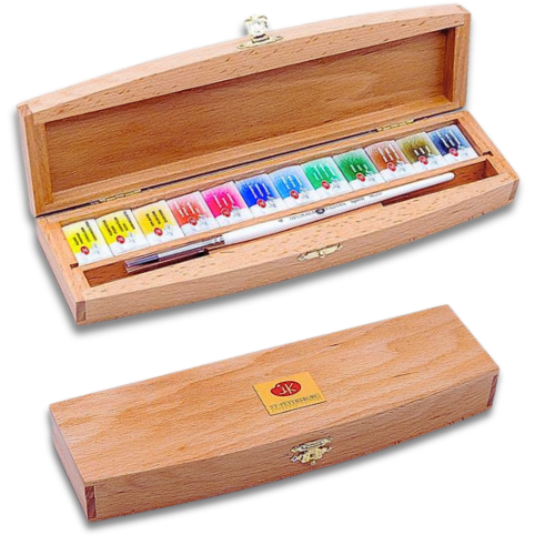 Farby akwarelowe Białe Noce zestaw 12 kolorów w drewnianym pudełku #1