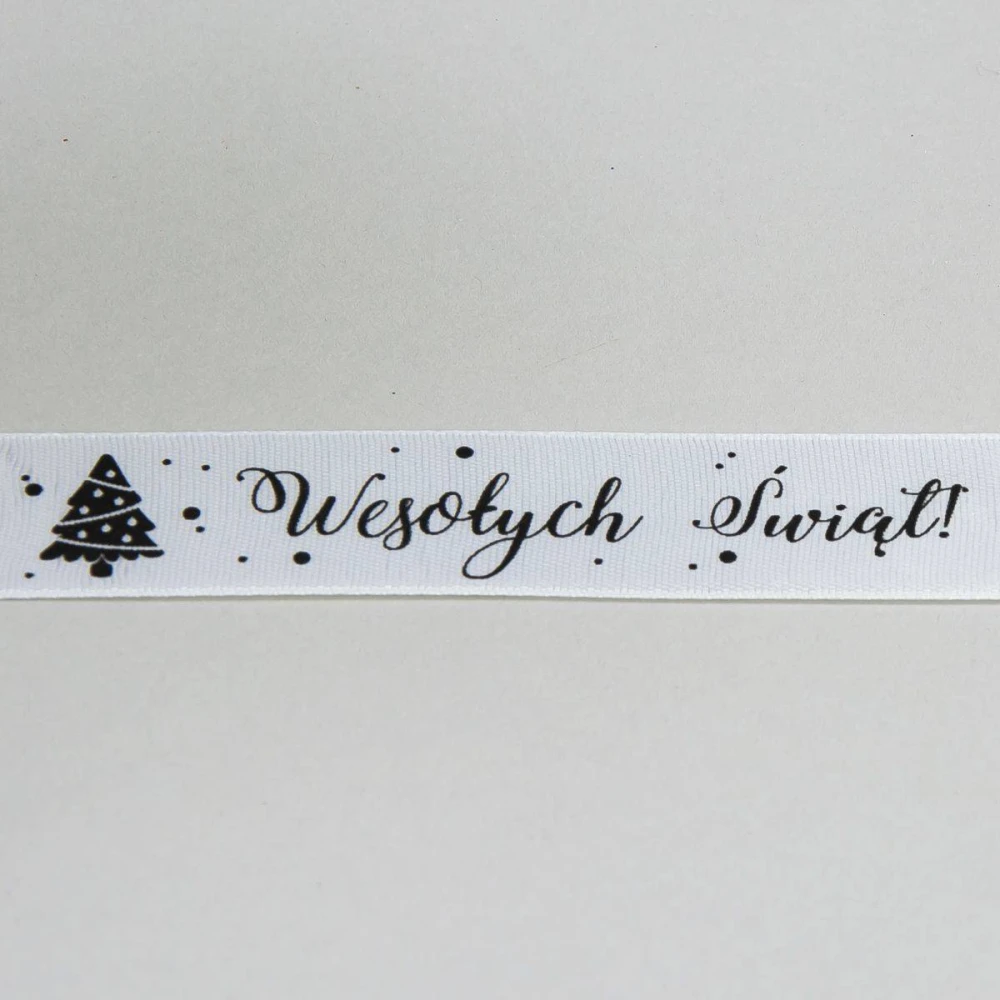 Tasiemka satynowa Wesołych Świąt 25mm x 23,66m #4