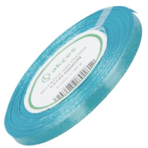 Wstążka satynowa niebieska 6mm - 32mb #1