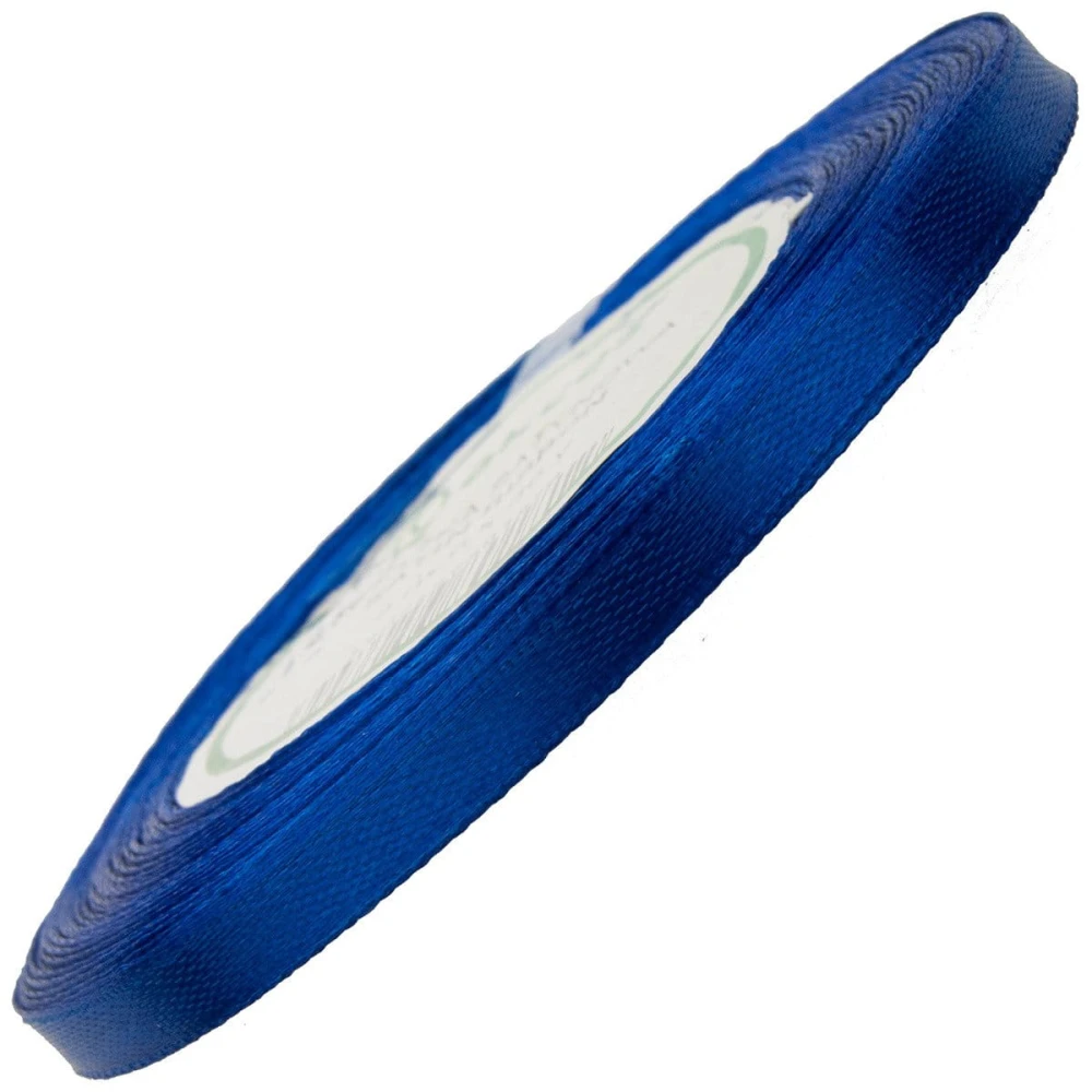 Wstążka satynowa ciemna niebieska 6mm - 32mb #1