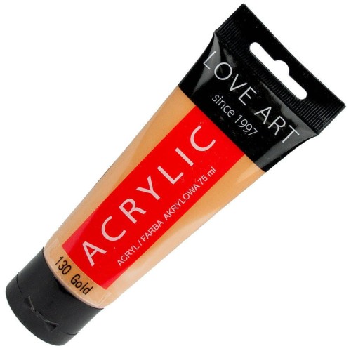 Farba akrylowa LOVEART 75ml - gold metallic 130 - złota #1