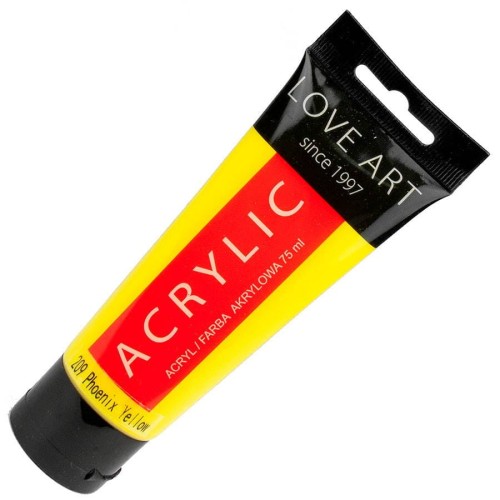 Farba akrylowa LOVEART 75ml - yellow 209 - żółta #1