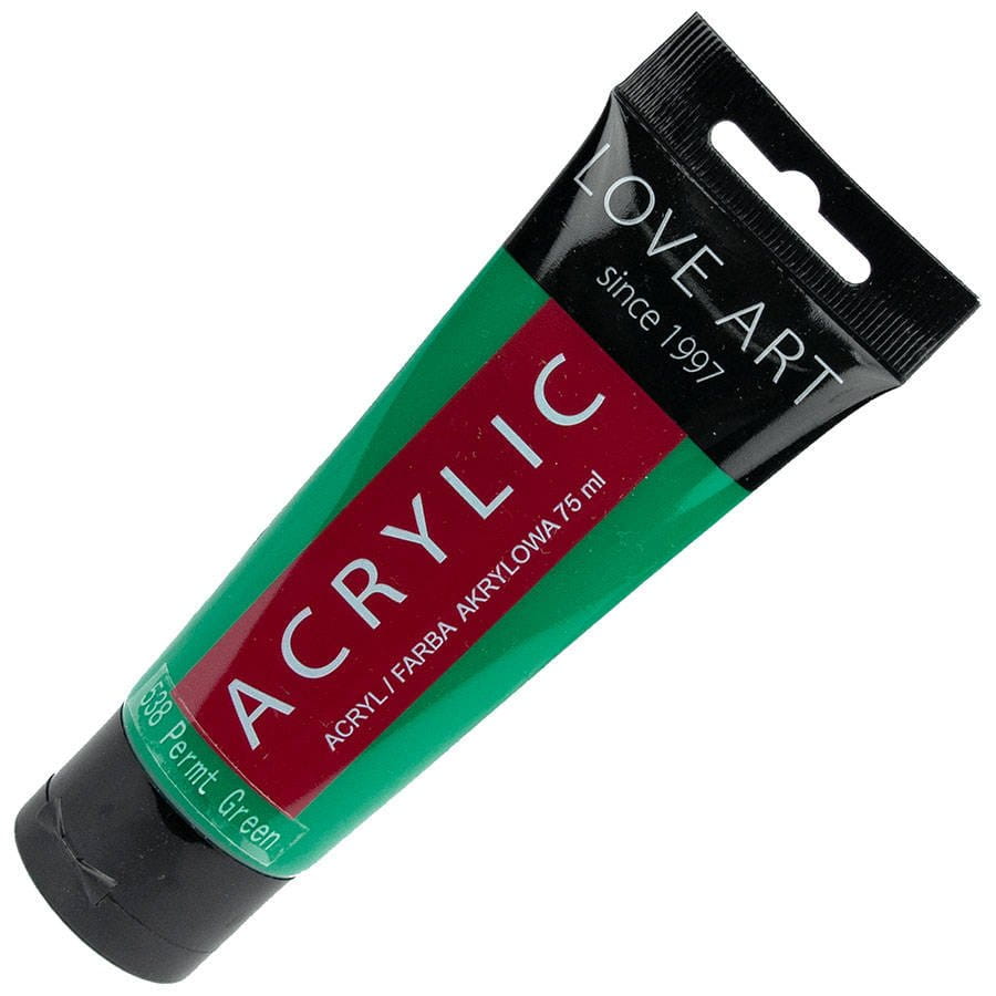 Farba akrylowa LOVEART 75ml - permt green 538 - zielona #1