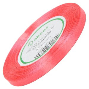 Wstążka satynowa Akces koralowa 6 mm, 32 m kolor 25 #1