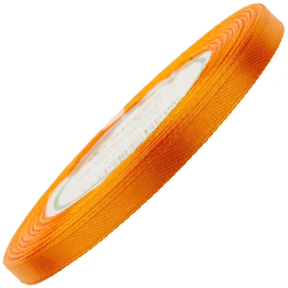 Wstążka satynowa pomarańczowa 6mm - 32mb #1
