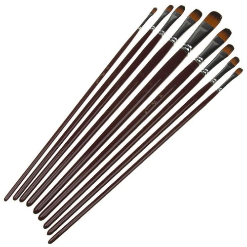 Zestaw pędzli syntetycznych koci język Phoenix - 9 sztuk #1