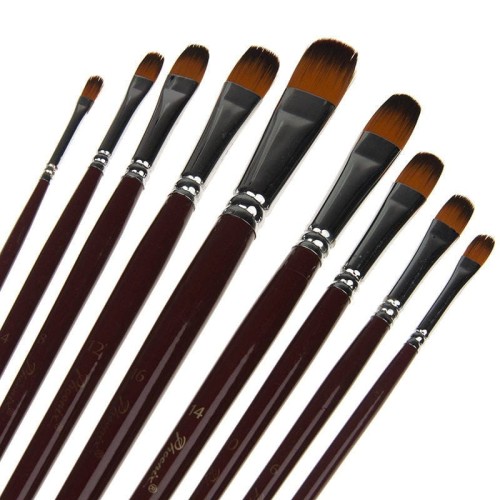 Zestaw pędzli syntetycznych koci język Phoenix - 9 sztuk #2