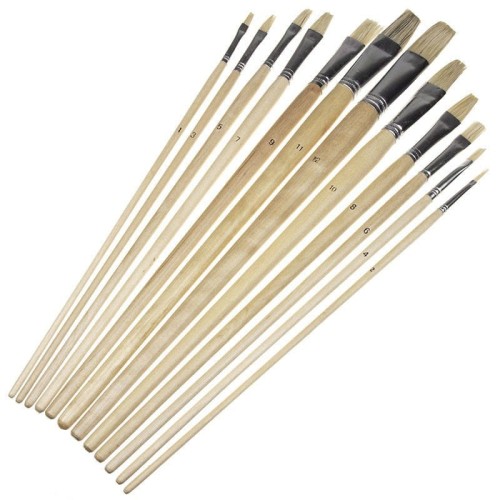 Zestaw pędzli szczecinowych płaskich Phoenix - 12 sztuk #1