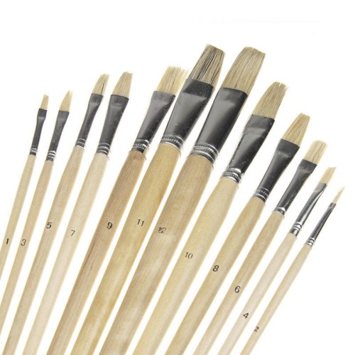 Zestaw pędzli szczecinowych płaskich Phoenix - 12 sztuk #2