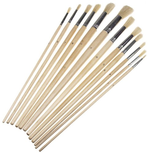 Zestaw pędzli szczecinowych okrągłych Phoenix - 12 sztuk #1