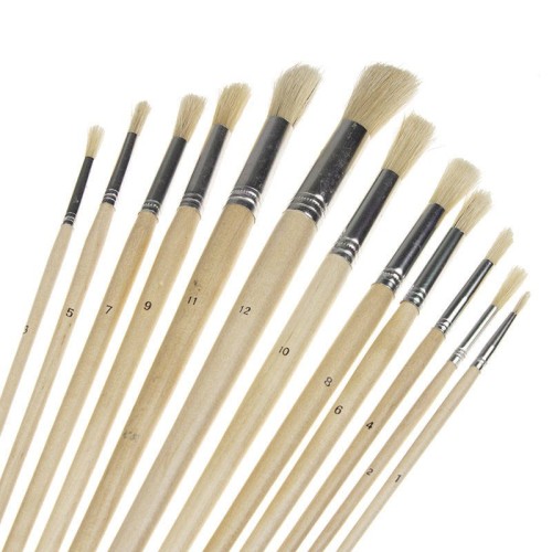 Zestaw pędzli szczecinowych okrągłych Phoenix - 12 sztuk #2