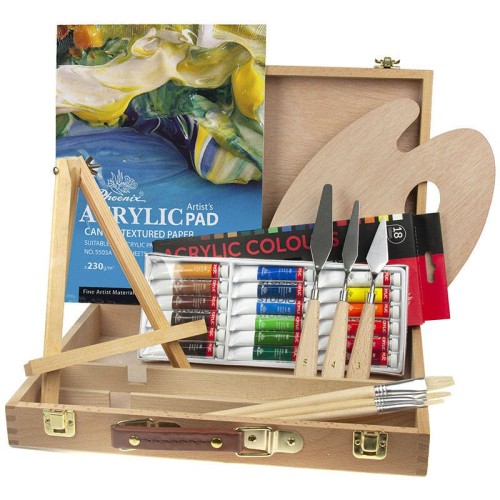 Zestaw malarski Phoenix w drewnianej walizce #1