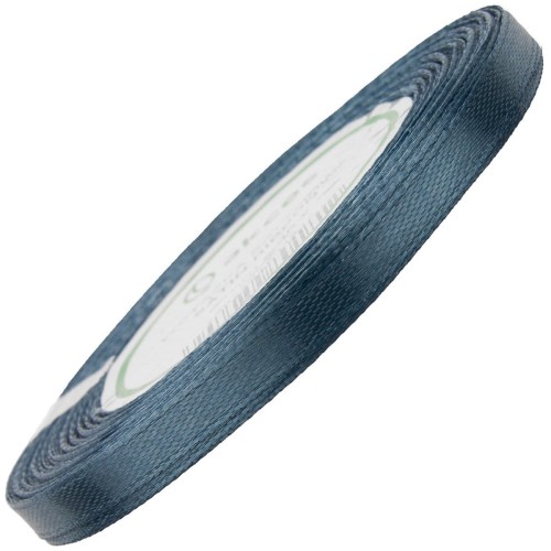 Wstążka satynowa ciemna srebrna 6mm - 32mb #1