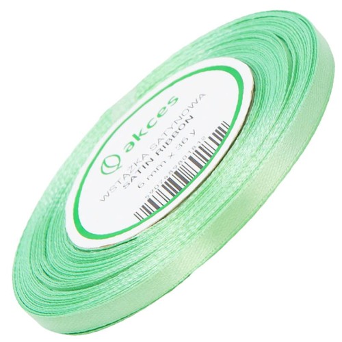 Wstążka satynowa pistacjowa 6mm - 32mb #1