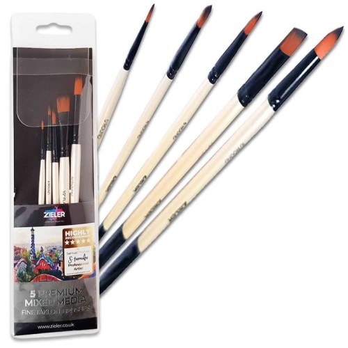 Zestaw pędzli Mixed Media Zieler - 5 sztuk  #1